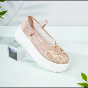 New Chinese Style National Style Mary Jane Platform Shoes Ancient Style Han Dynasty Shoes Women's Ethnic Style Embroidered Cloth Shoes 1913-75