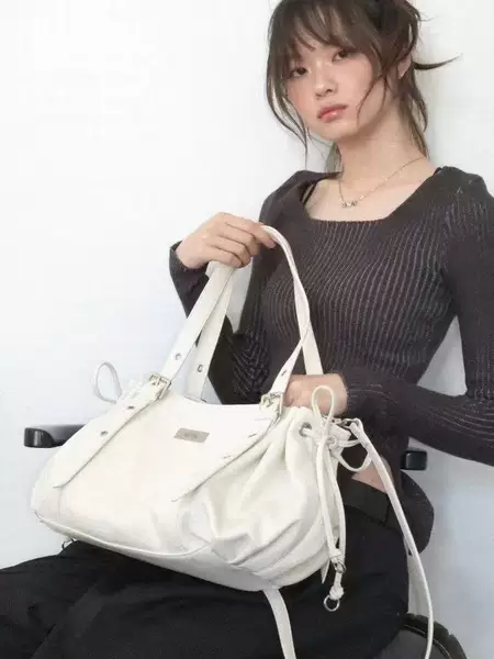 In-Stock Korean 2026 New Model Single Shoulder Crossbody Bag with Pu Long Strap, Large Capacity Tote Bag, Hot-Selling Item