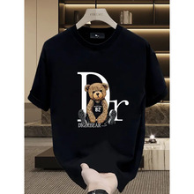 2025春夏短袖小熊T恤男士纯棉重磅名牌ins打底衫厂家直销宽松休闲