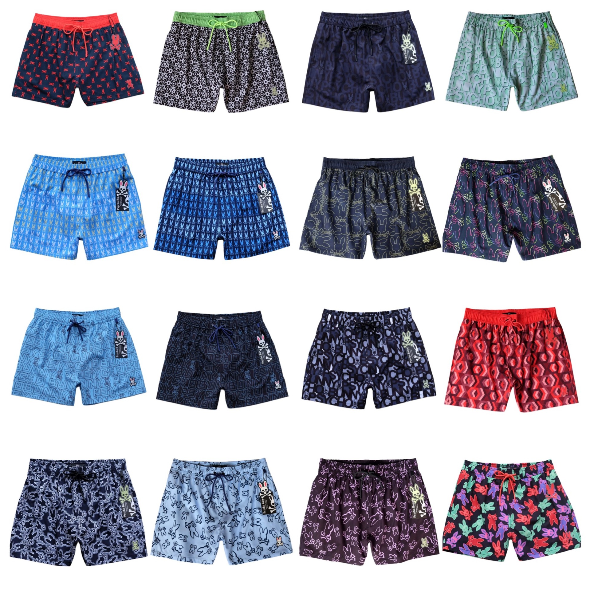 high quality Skull Rabbit Psycho Bunny Shorts Beach Trunks Swimming Trunks Men's European and American Cross-border Hot Selling