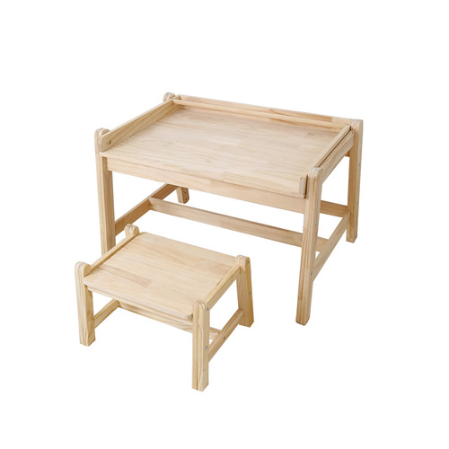 Early Education Daycare Kindergarten Solid Wood Table and Chairs Rectangle Adjustable Baby Home Drawing Learning Desk Children's Toys