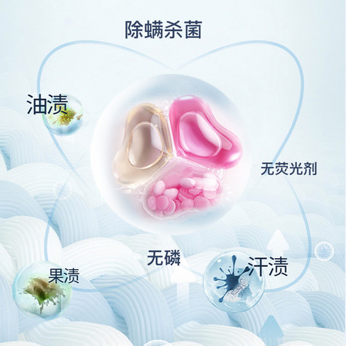 Three-in-One Laundry Beads Manufacturer, Tri-Compartment Laundry Beads with Long-Lasting Fragrance, Powerful Stain Removal and Dust Mite Elimination, Sufficient Quantity