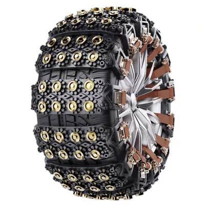 Tire snow chain — Thickened - black-8-nail-double-row-tank-track-1-trial-pack