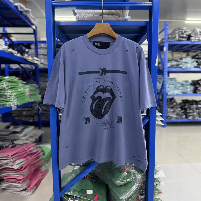 Play Hollywood X Rolling Stones Washed and Distressed Short-Sleeve T-Shirt Play Hollywood X Rolling Stones Washed and Distressed Short-Sleeve T-Shirt
