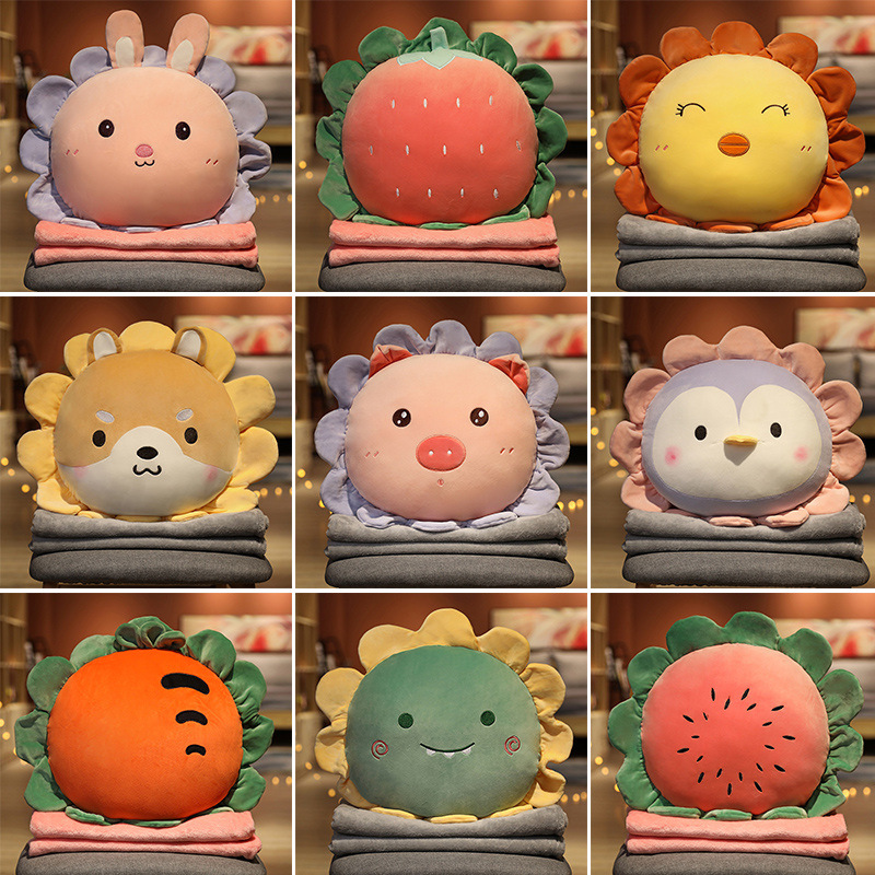 cartoon pillow with animals solar-powered