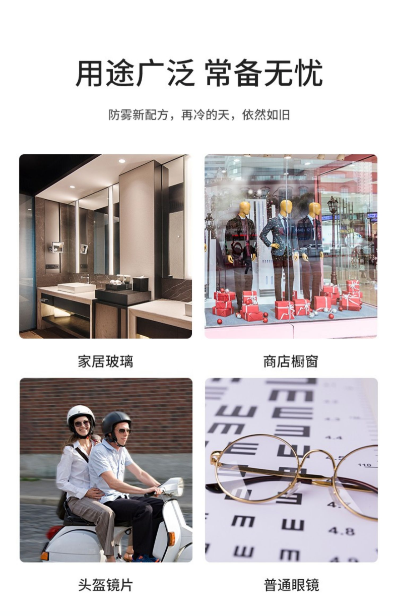 Rainproof agent for rearview mirrors, anti-fog spray for car windshields, rain repellent film for rainy days