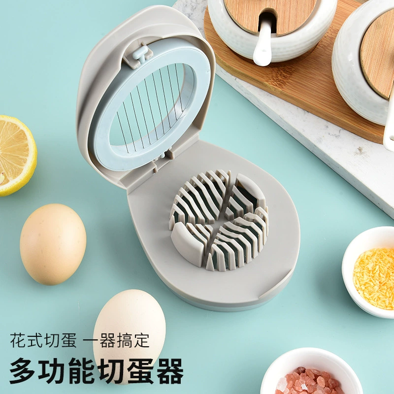 Factory spot triple egg device Multifunctional 304 stainless steel cutting egg slicer pine flower egg splitter