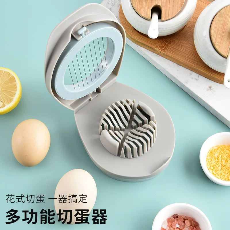 Factory spot triple egg device Multifunctional 304 stainless steel cutting egg slicer pine flower egg splitter