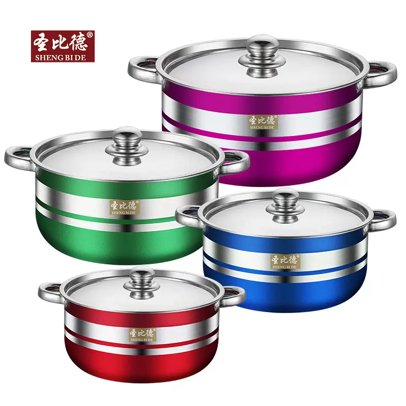 跨境东南亚厨具不锈钢锅具套装家用汤锅组合烹饪炊具pot锅具套装