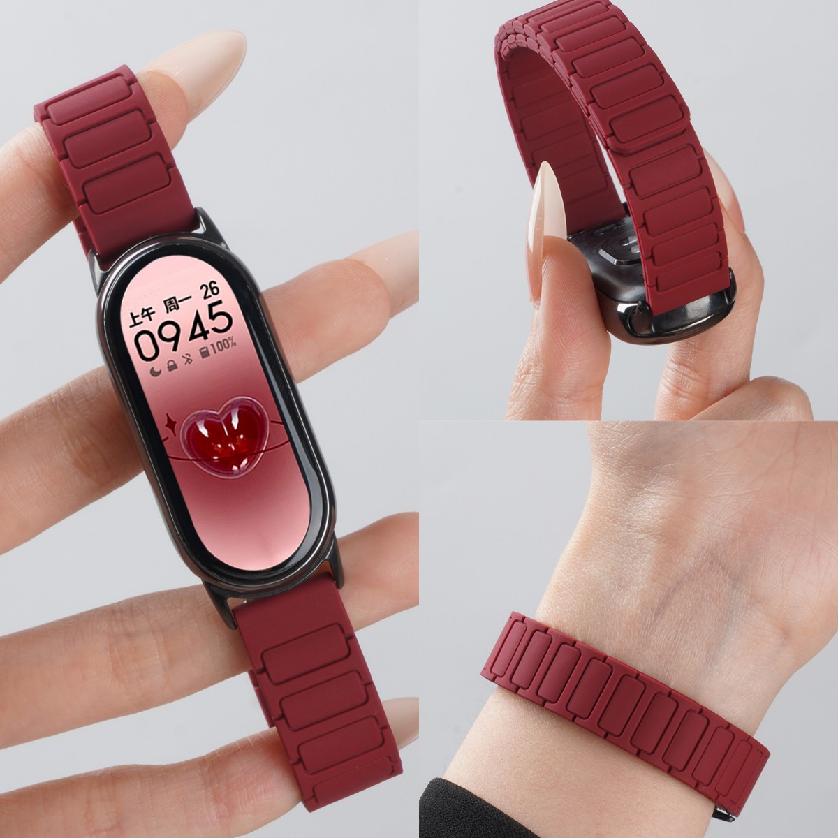 Suitable for Xiaomi Mi Band 10 Watch Strap Zhang Jingyi's Same Silicone Magnetic Xiaomi Mi Band 9Nfc Women's Watch Strap