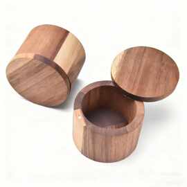 现货木质调料盒茶叶罐便捷茶叶分装盒厨房密封调味罐食盐佐料盒