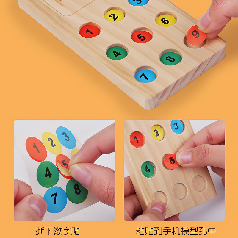 Acertijo transfronterizo infantil ayuda de enseñanza temprana pegatinas de teléfono móvil perlas de color digital emparejado palillos cuchara clips
