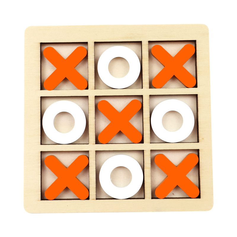 Tac Toe de madera transfronteriza o ajedrez pequeño mini nueve cuadrados pensamiento lógico juguete educativo para niños juego de mesa