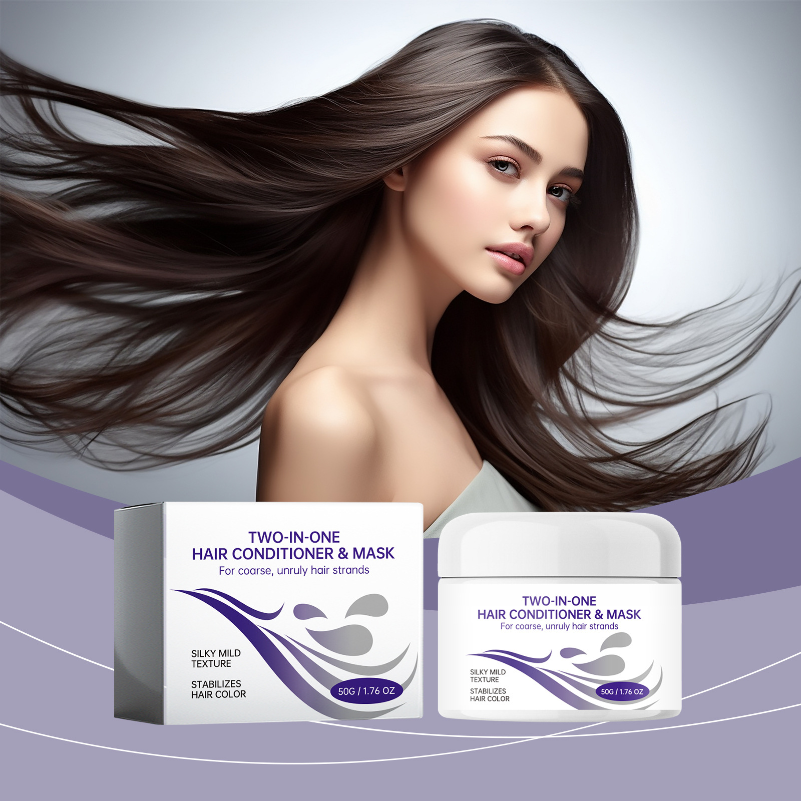 2-in-1 Hair Conditioner and Hair Mask for Hair Care, Smoothing, Moisturizing, and Hydrating Dry, Frizzy Hair for Daily Care