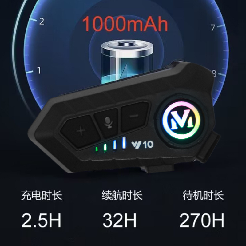 新款摩托车头盔内置蓝牙耳机高音质立体音多功能智能降噪音乐通话|undefined