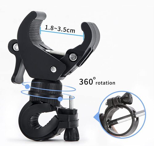 Universal flashlight bracket, bicycle 360-degree rotating lamp clip, high-strength bracket, convenient installation bracket