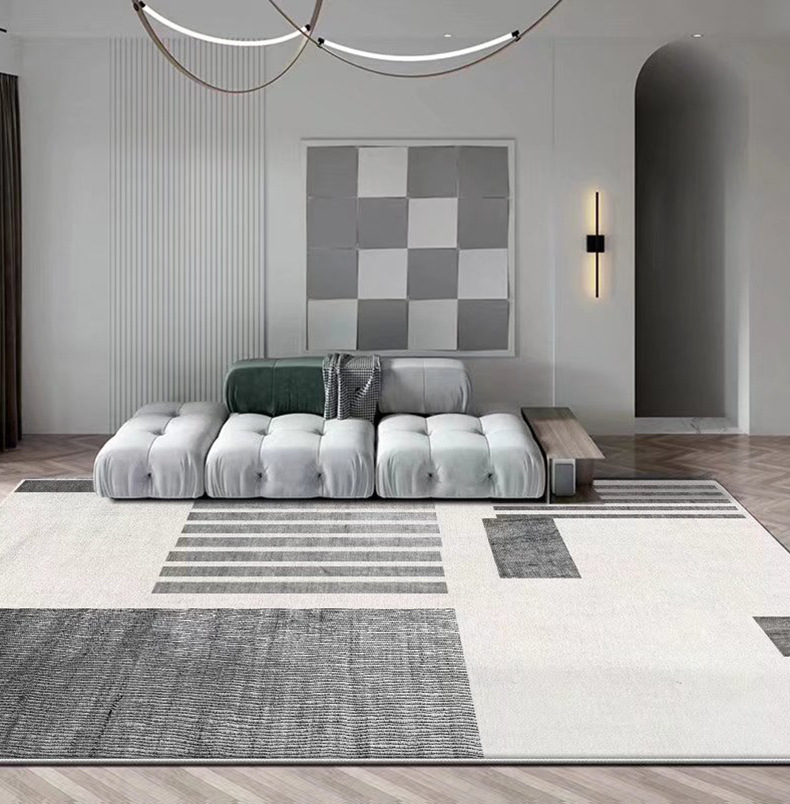 轻奢客厅地毯,卧室地毯,地毯地垫,几何地毯,满铺地毯