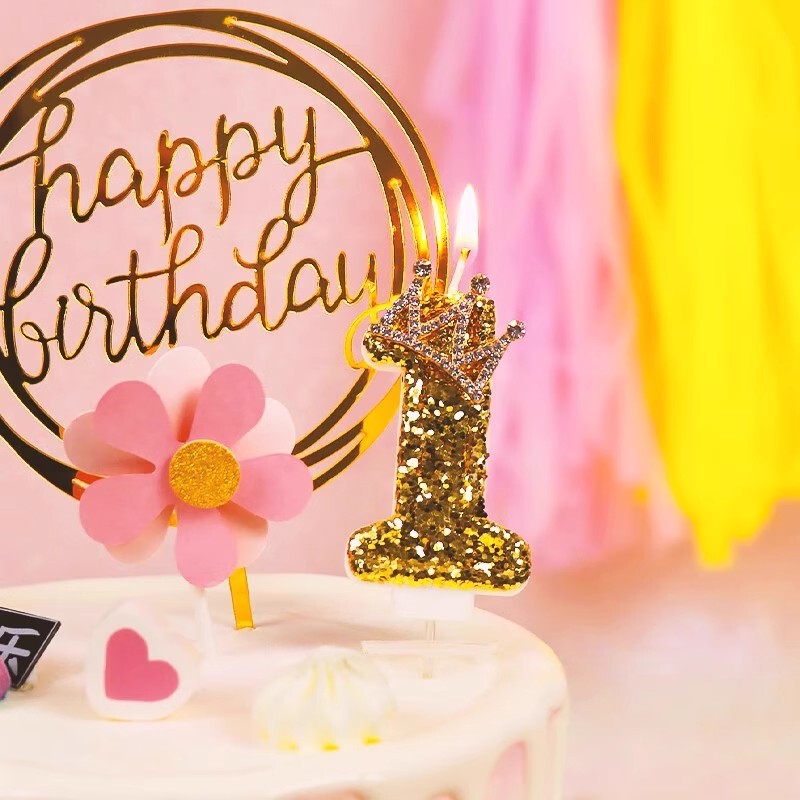誕生日デジタルキャンドル ロマンチックでクリエイティブなインスタ映え 子供用ケーキデコレーション 赤ちゃんの1歳の誕生日シーン装飾 チェーンバランス|undefined