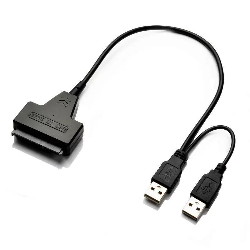 Прямой-поставщик-пакет двойной USB2.0 на SATA интерфейс 7+15 простой приводной кабель с 12V портом питания