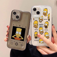 卡通辛普森手机壳适用于苹果16promax全包15透明14太空壳13软12