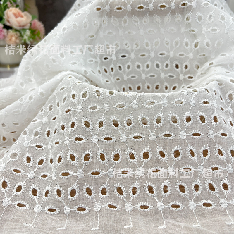 Factory Direct Sales Pure Cotton Perforated Embroidery Fabric Pure Cotton Cut Out Porous Embroidery Lace Cloth Curtain Tablecloth Accessories Factory Direct Sales Pure Cotton Perforated Embroidery Fabric Pure Cotton Cut Out Porous Embroidery Lace Cloth Curtain Tablecloth Accessories