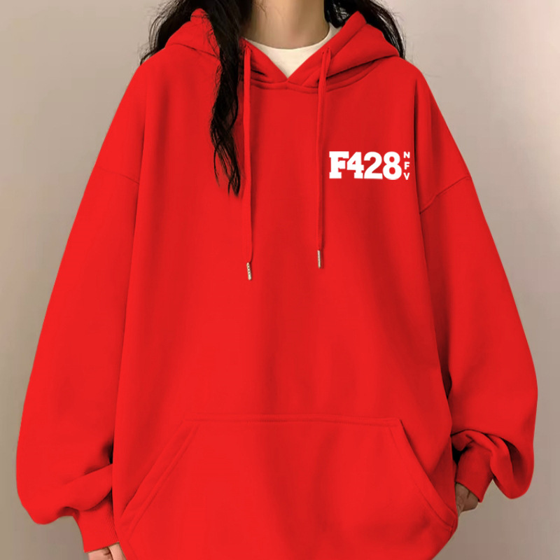 Plus Size 1.0-150kg Hooded Thin Sweatshirt For Women, New Autumn And Winter Printed Loose Lazy Style Long Sleeve_voghion.com