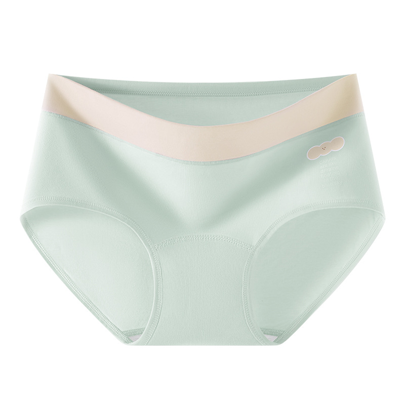 Bragas de algodón de entrepierna larga A bragas de color de contraste de cintura media de algodón para niñas 10A entrepierna antibacteriana entrepierna de algodón calzoncillos de mujer