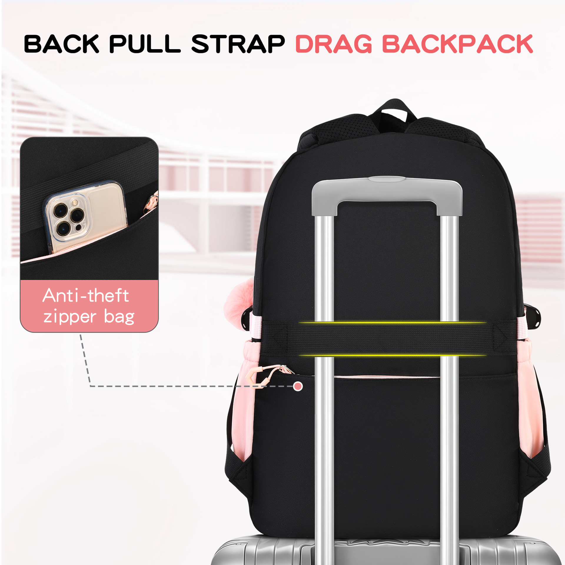 Grenzüberschreitender Amazon 2026 Schulrucksack für Grundschüler, hochwertiger Rucksack mit Schultergurten, minimalistisch, 3-teiliges Set aus der Fabrik