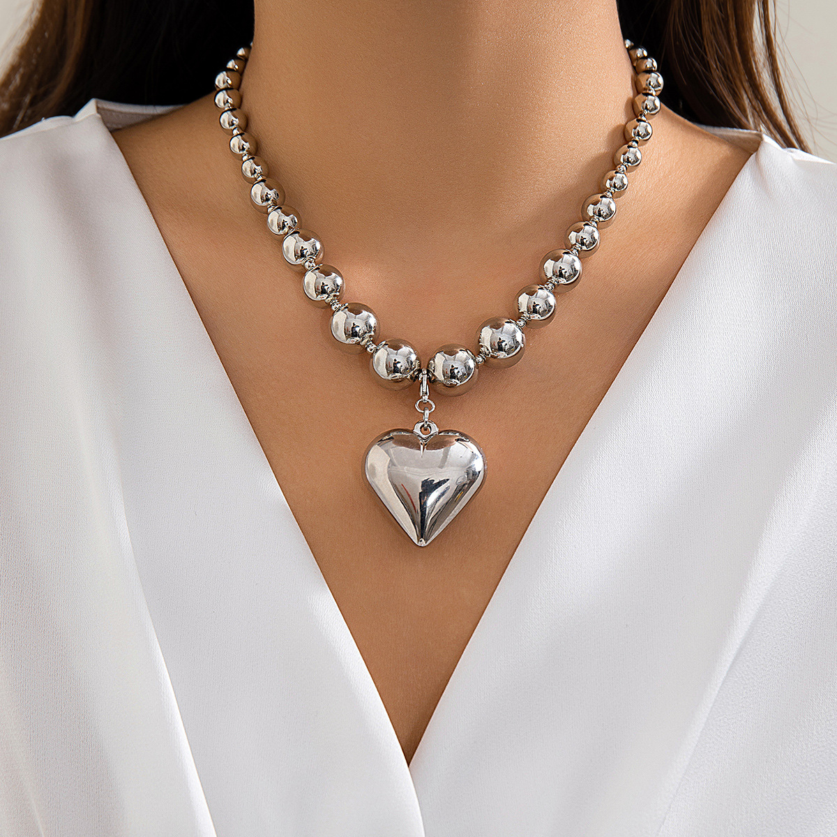 Glam Übertrieben Geometrisch Ccb Künstliche Perle Perlen Überzug Valentinstag Frau Halskette display picture 57