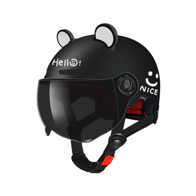 Motorcycle Safety Supplies | Helmet for Women, Cute Half Helmet - new-national-standard-black-short-tea-free-cute-ears-one-size-fits-all