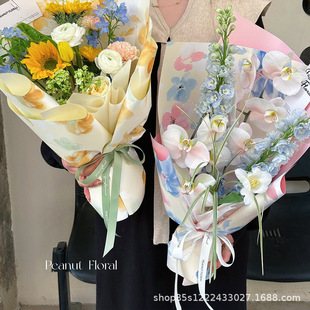 Zhuoxian Flower Material Floating Ruomeng Flower Wrapping Paper 7.5 Silk Waterproof Film Floral Material Flower Wrapping Paper