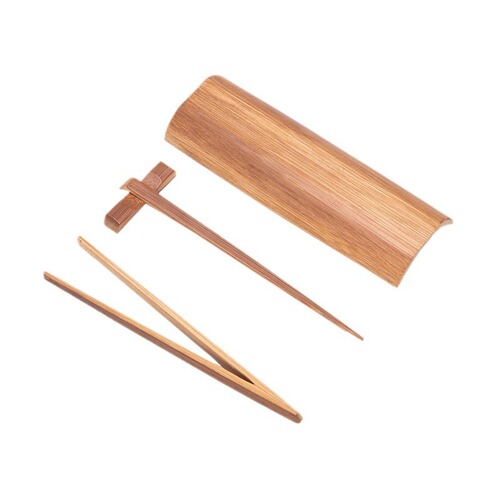 Old Bamboo Tea Three-piece Set of Handmade Bamboo Tea Clips, Tea Needles, Tea Spoons, Tea Lotus Set, Tea Ceremony Kung Fu Tea Accessories