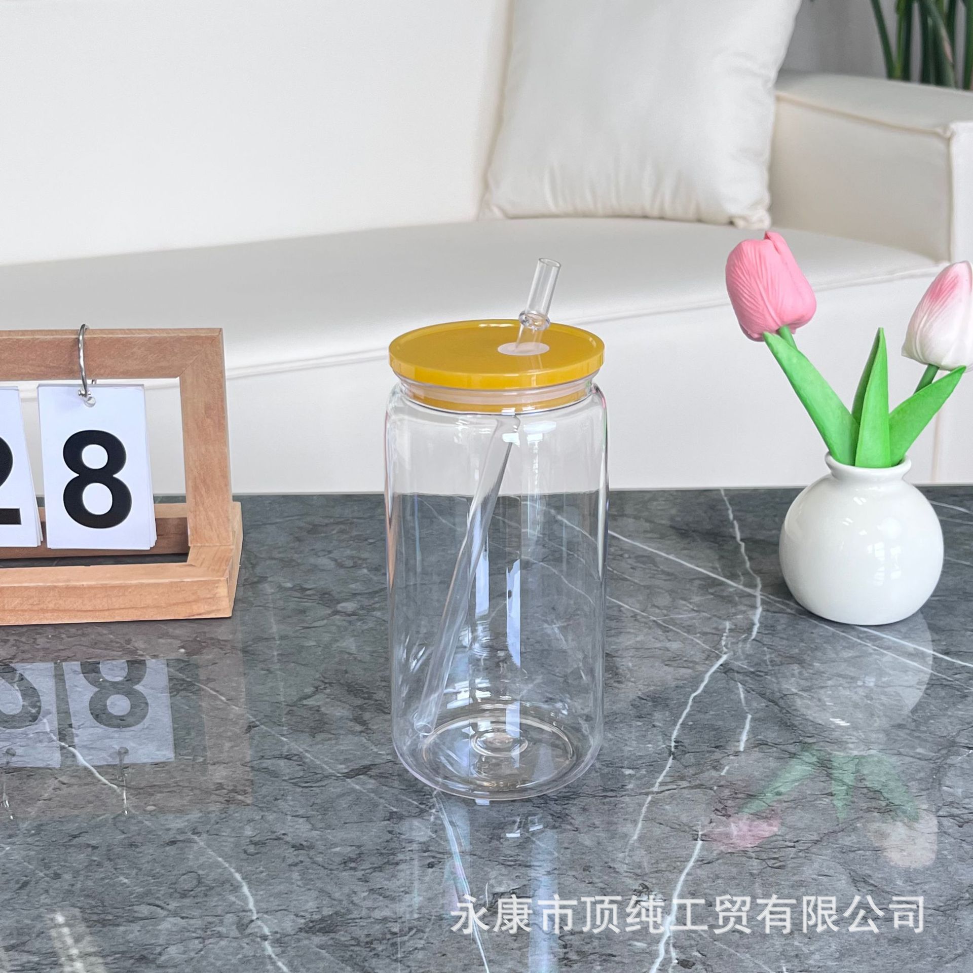 2024 estilo explosivo 16oz taza de paja de plástico protección del medio ambiente jelly acrílico color mason taza de plástico al por mayor