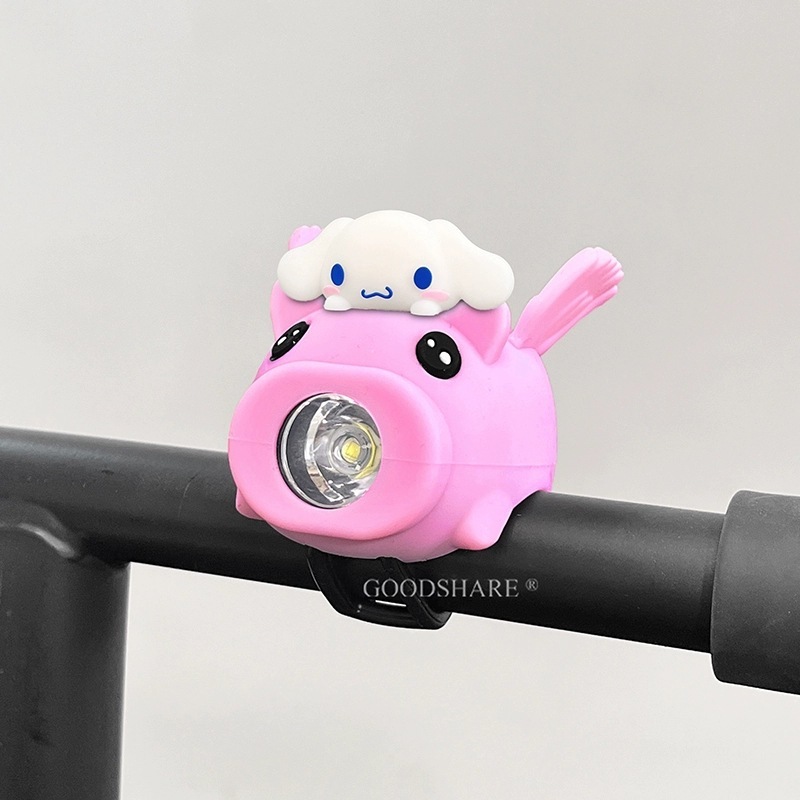 子供用自転車ライト、ナイトライディングライト、かわいい漫画kt猫マウンテンバイクバランスフロントライトツーインワンホーンアクセサリー|undefined