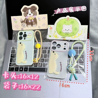 卡通16x22平口袋可爱立体卡头对折发饰发绳包装材料摆摊diy饰品