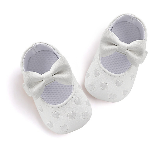 Spring and Autumn Style Embroidered Peach Heart Butterfly Knot Baby Learning to Walk Shoes for 0-1 Year Old Boys and Girls Soft Sole Indoor Shoes