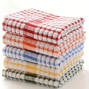 Manufacturer Wholesale Kitchen Towel Tea Towel Wholesale Absorbent Jacquard Plaid Towel Cleaning Towel Kitchen Rag Yarn-Dyed Tea Cloth