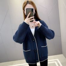 针织加厚开衫衣外套女冬季洋气外穿外套显瘦毛衣女宽松护士