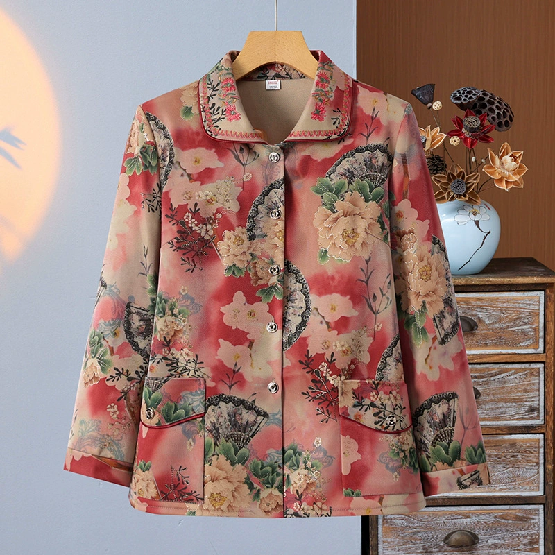 Женская одежда среднего и пожилого возраста, летняя одежда бабушки, рубашки с длинными рукавами, летняя одежда для старух, женские тонкие рубашки и топы для мам.