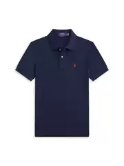 Trending American Casual Polo Short Sleeve Men's Pure Cotton Turn-Down Collar Loose Plus Size Small Horse Logo Embroidered Polo Shirt Men
