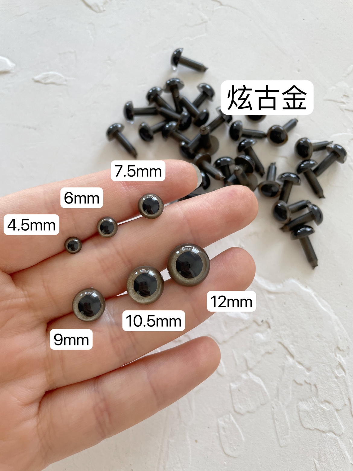 눈부신 고대 금 진주 빛 크리스탈 눈 양모 펠트 포크 크로 셰 인형 수제 DIY 인형 스트레이트 발 눈