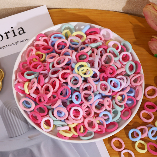 Children's Non-Injurious Hair Towel Band 500 Pieces Set High Elastic Rubber Band Hair Tie for Little Girls Thumb Rubber Band Baby Headband