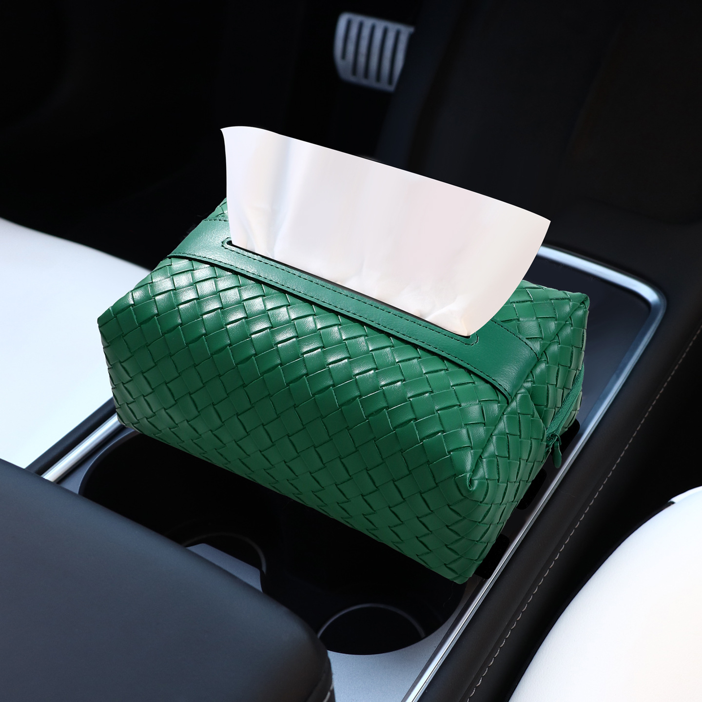 Case Set Woven — KAKTUS Car tissue box/set - car-tissue-box-dark-green