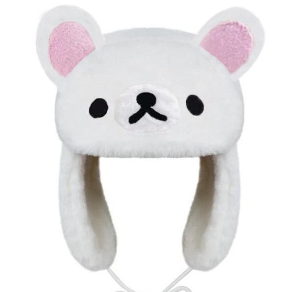 Inventario transfronterizo otoño y invierno nuevo gorro de dibujos animados engrosado para hombres y mujeres lindos gorro de protección de oídos caliente gorro de pelusa fría gorra