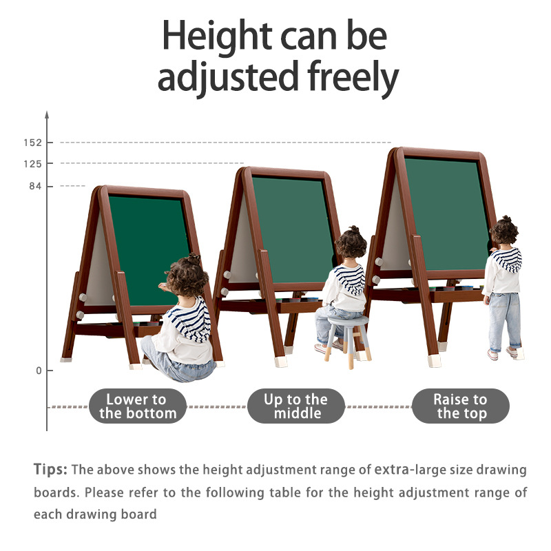 Tipo de soporte de pizarra pequeña para niños, aprendizaje en casa, escritura magnética de doble cara, dibujo, caballete de tablero de dibujo libre de polvo borrable