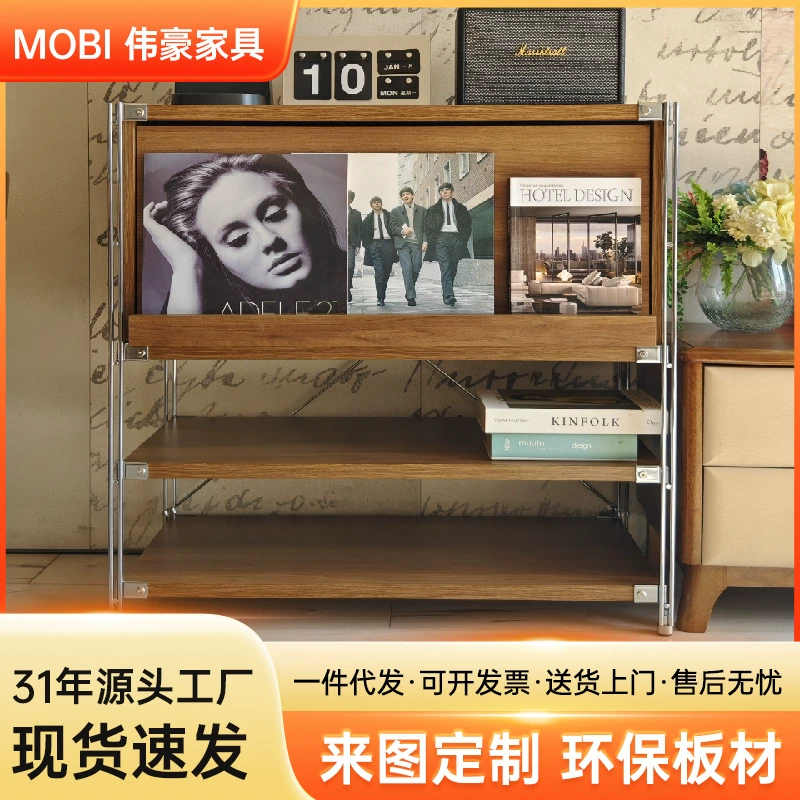 Простой комод-стеллаж для дома и гостиной, японский журнальный шкаф с откидными дверцами, напольная книжная полка для спальни