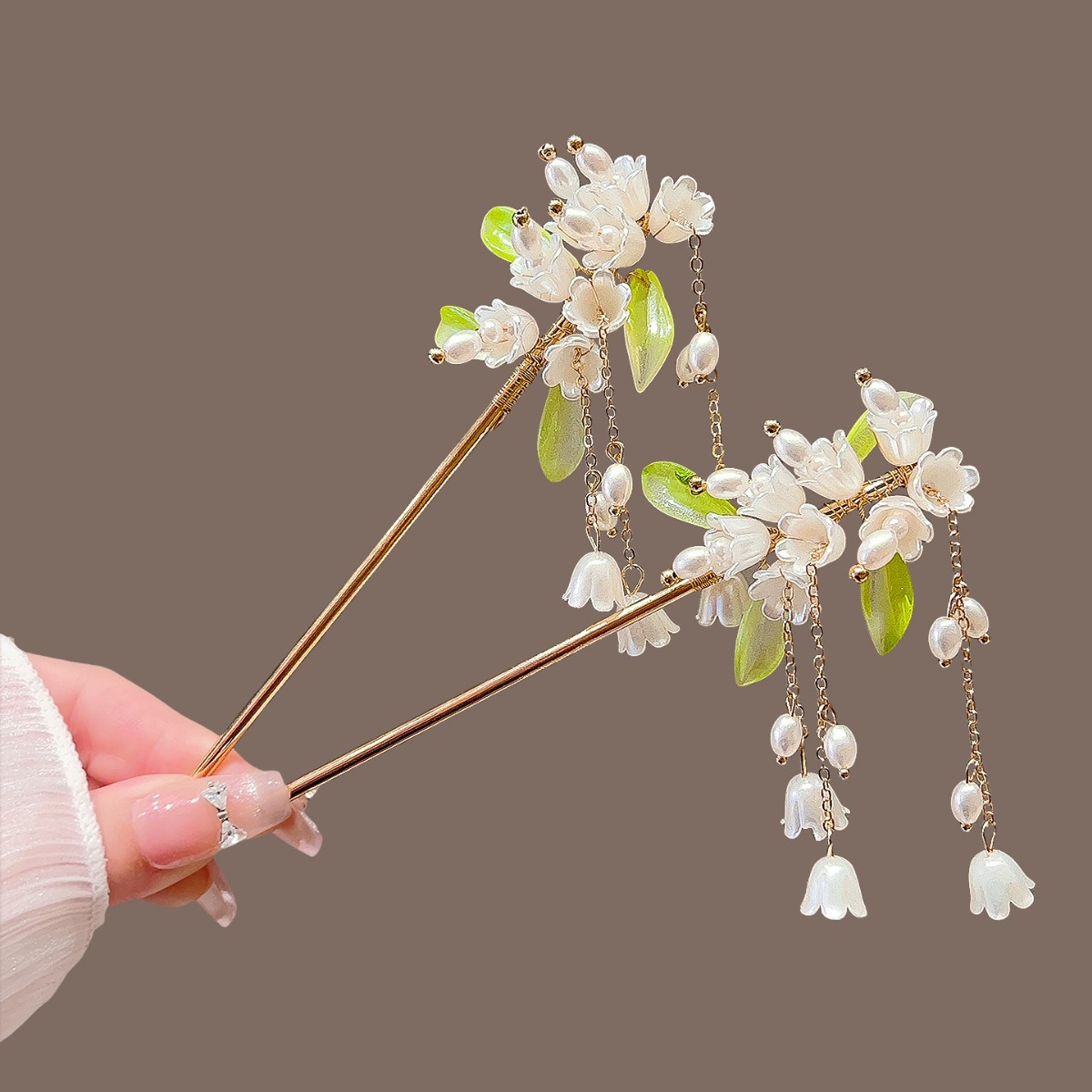 Lily of the Valley Flower Hairpin for Women, High-End Tassel Hairpin, Ancient Style Han Dynasty Hair Accessories, New Chinoiserie Hairpin Headdress