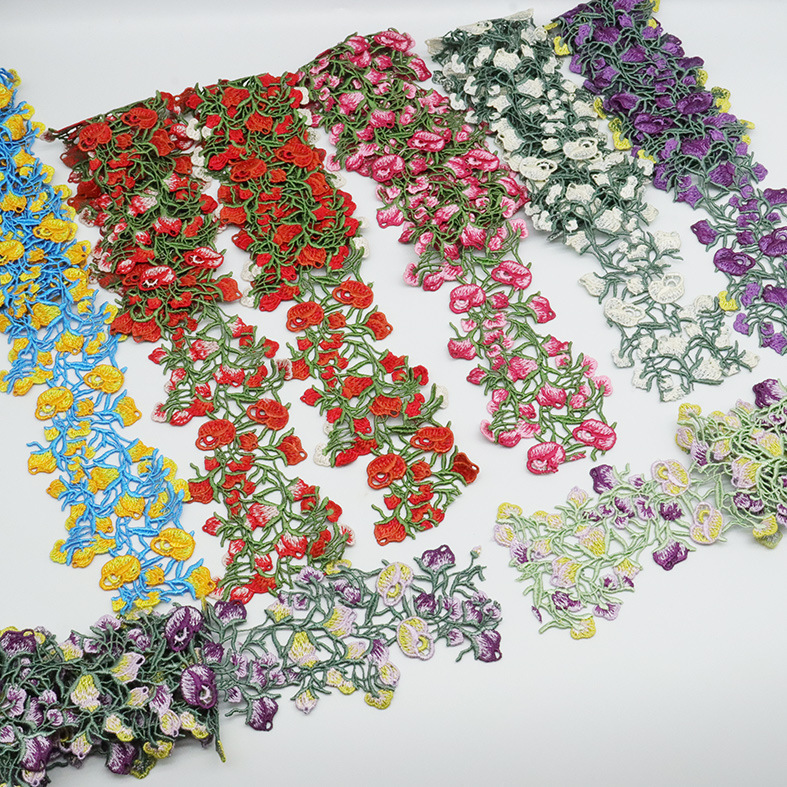 8cm Water-Soluble Embroider Polyester Silk Lace Clothing Accessories Home Fabric Jewelry Lace Han Dynasty Lace Ancient Style Door