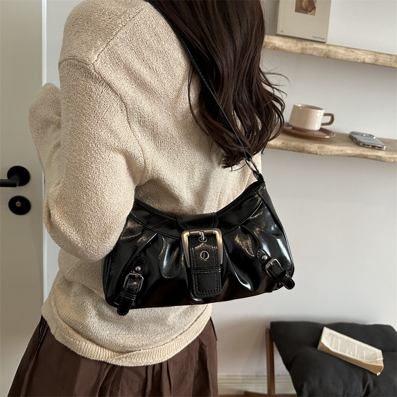Women's Bag 2026 New Style Single Shoulder Underarm Bag American Retro Commuter Style Vintage Bag Motorcycle Bag for Women Women's Bag 2026 New Style Single Shoulder Underarm Bag American Retro Commuter Style Vintage Bag Motorcycle Bag for Women