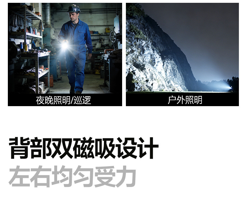 Lem Work Light, Auto Repair Light, Strong Light, Super Bright, Magnetic Suction Type, Special Rechargeable Lithium Battery Lighting Lamp for Car Repair